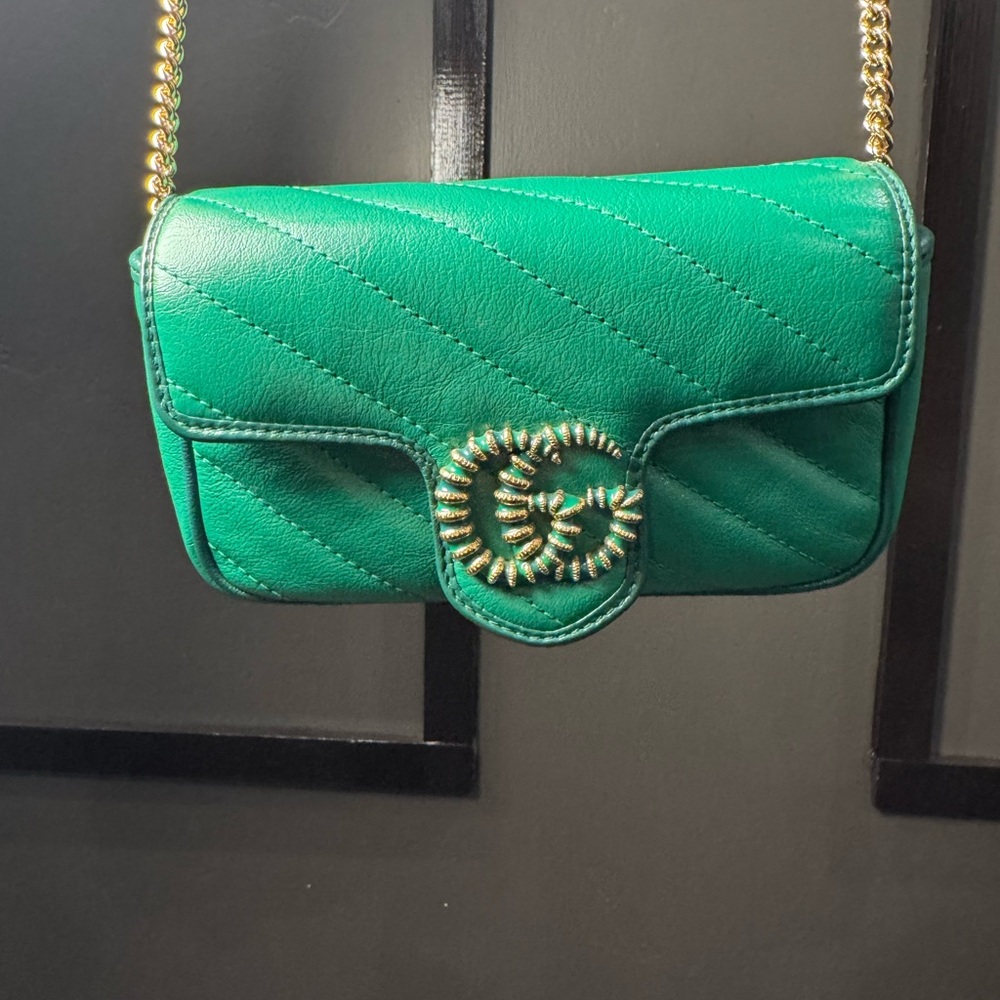 Gucci Marmont Emerald green Quilted Mini Bag - Picture 7 of 7